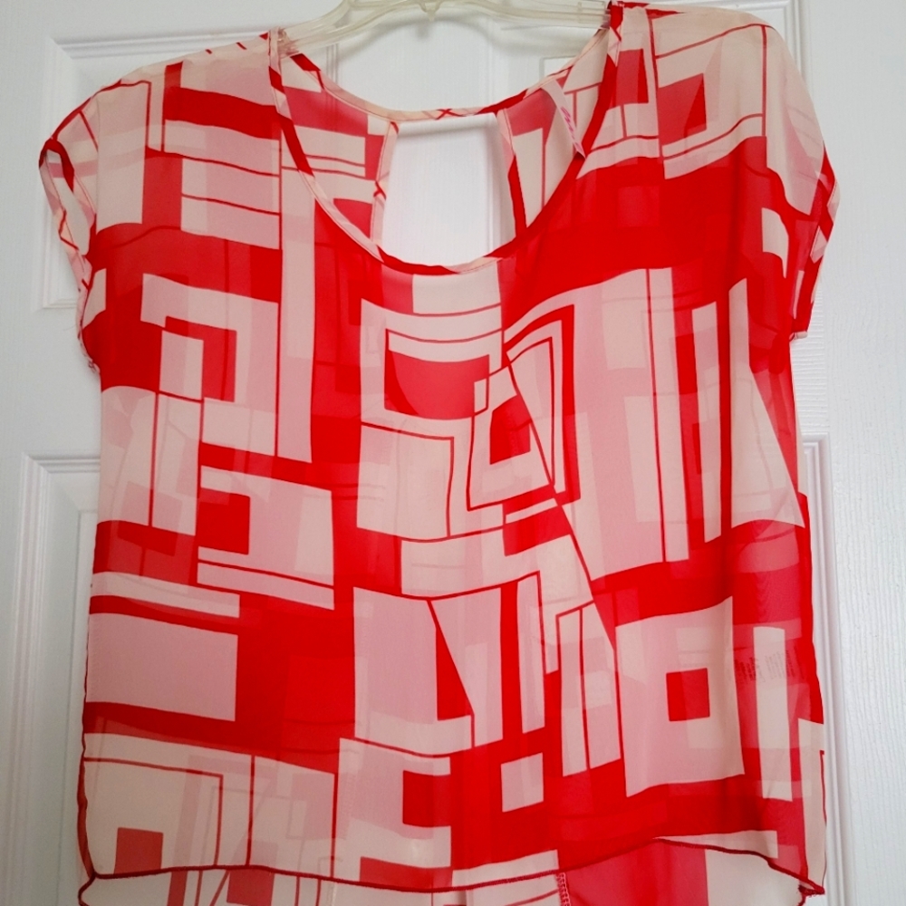 Sheer Color Block Blouse